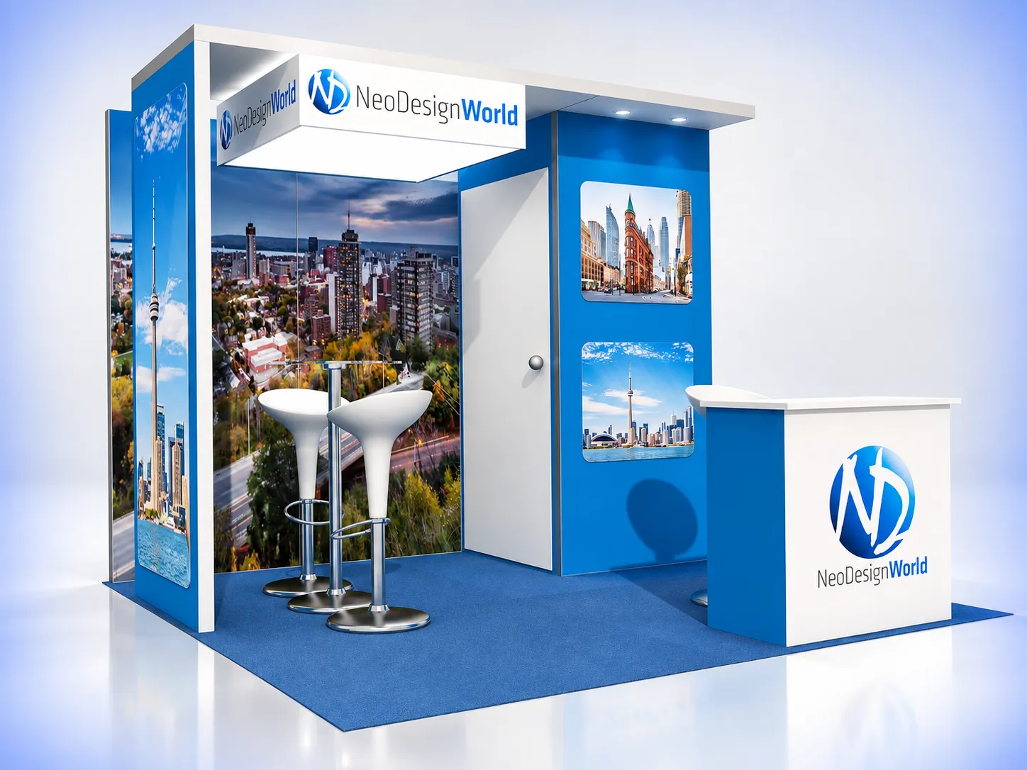 Diseño de stand modular para ferias en Quito - Trazo 3D