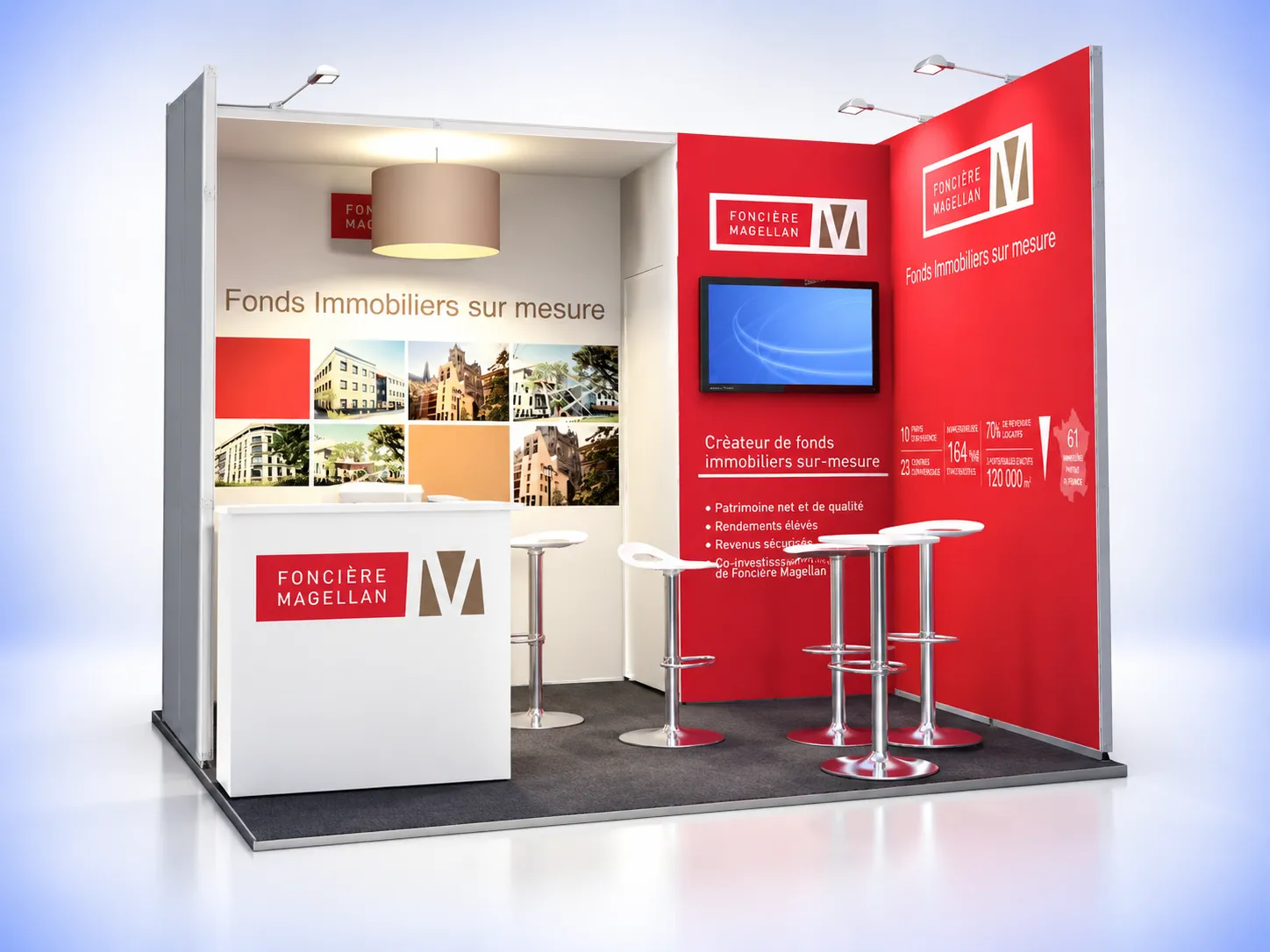 Stand modular para exposiciones y eventos en Quito - Trazo 3D