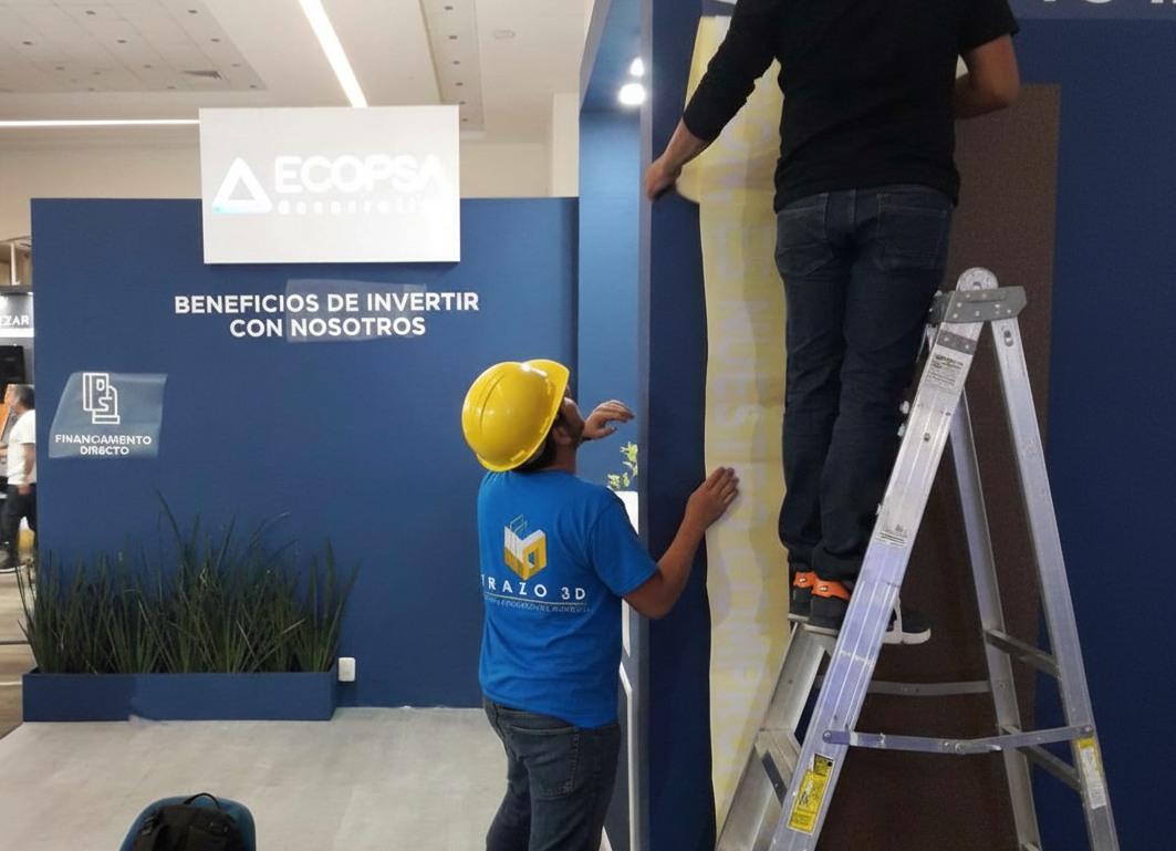 Proceso de producción y montaje de stand de Trazo 3D